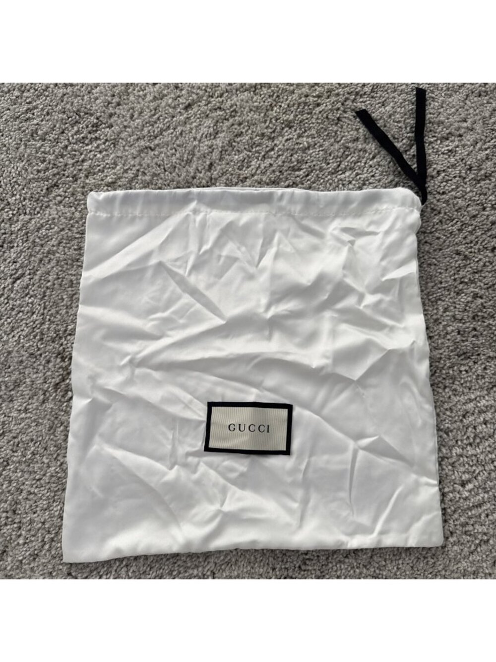 Gucci Small Medium White Satin Dust Bag 11x11 Inches Drawstring Closure